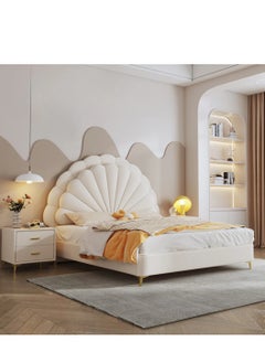 Cute Princess Queen size Bed In Soft Fabric With 2 Side Tables