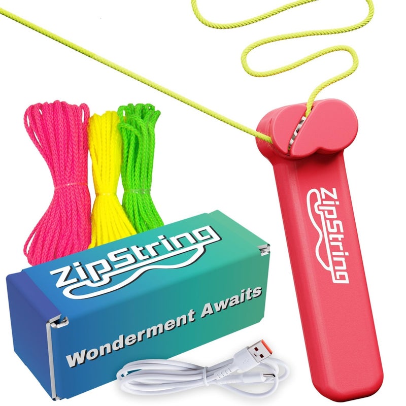 ZipString Original - As Seen on Shark Tank - Classic ZipString Rope Launcher Toy, Perfect for Kids & Adults - Fly a String Loop in The Air for Endless Tricks & Fun, Wonderment Awaits, Rock'it Red - Image 1