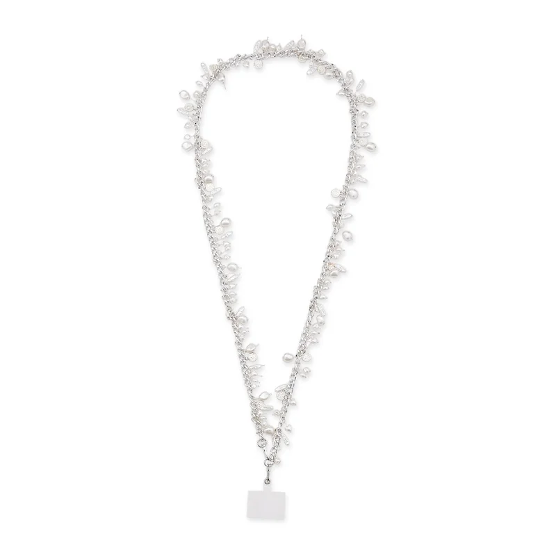 Anaar Anaar Luna Dazzler Mobile Chain with Baroque Pearls & Vintage Silver Coins