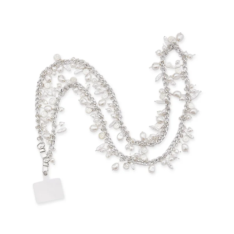 Anaar Anaar Luna Dazzler Mobile Chain with Baroque Pearls & Vintage Silver Coins