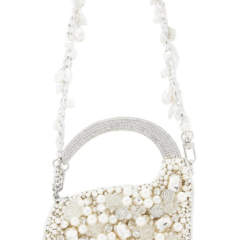 Anaar Anaar Luna Dazzler Mobile Chain with Baroque Pearls & Vintage Silver Coins