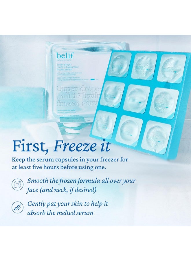 Belif Super Drops Multi-7 Hyaluronic Frozen Serum - Hydrating, Soothing, Depuffing Serum with Peptides & Caffeine, Enhances Skin Elasticity, Korean Skincare, 5mlx9EA - Image 5