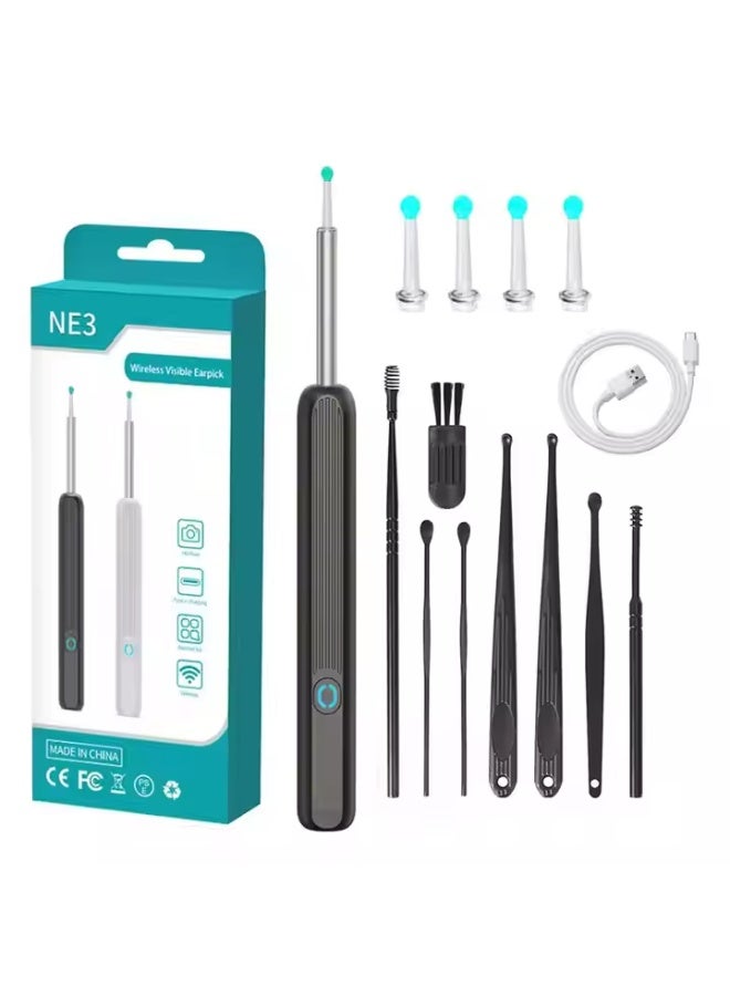 Wireless Ear Wax Removal Tool with 1296P HD Wi-Fi Endoscope Camera, LED Light, Silicone Scoops & Ear Spoons for iPhone/Android - Image 1