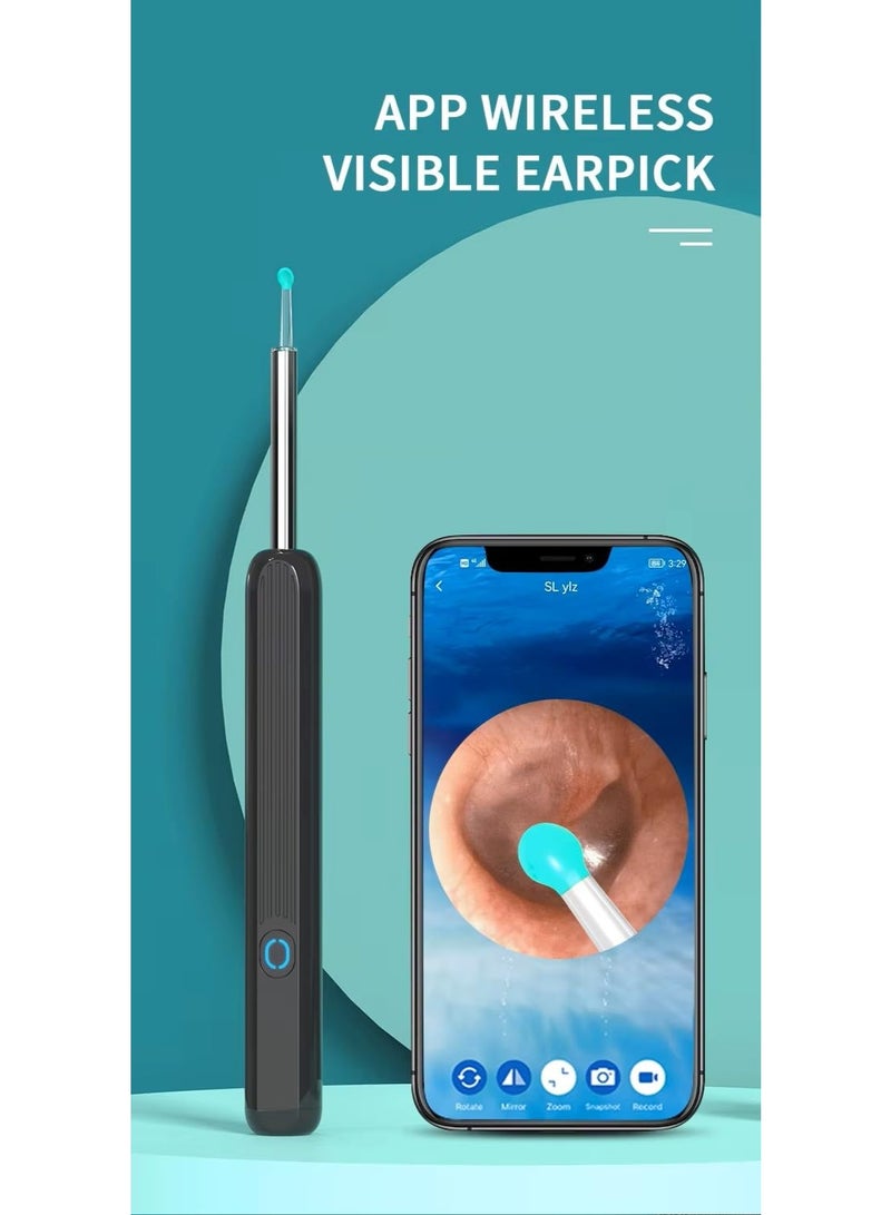 Wireless Ear Wax Removal Tool with 1296P HD Wi-Fi Endoscope Camera, LED Light, Silicone Scoops & Ear Spoons for iPhone/Android - Image 4