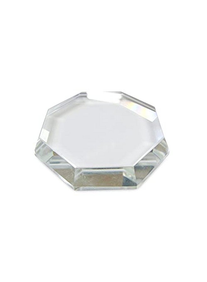 Alluring Crystal Glue Pallet Holder Glass Adhesive Stand For Eyelash Extension Hexagon Shape (Qty: 1 Piece) - Image 1