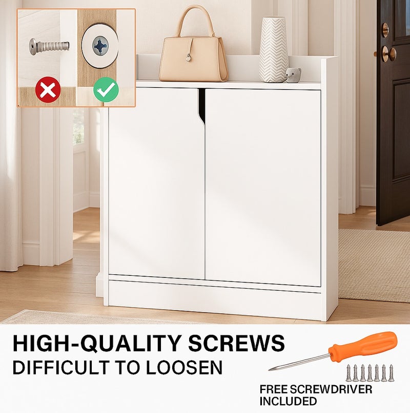 Y&D Shoes Cabinet Household Door Storage Dustproof Simple Shoes Shelf Multi-layer Economic Non-solid Wood Dormitory Rack Shoes Shelf White - Image 3