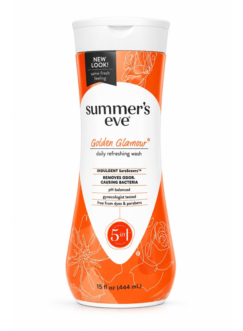 Summer's Eve Golden Glamour Daily Refreshing Wash – pH Balanced Feminine Cleansing Wash for Daily Freshness & Odor Control – 444ml - Image 1