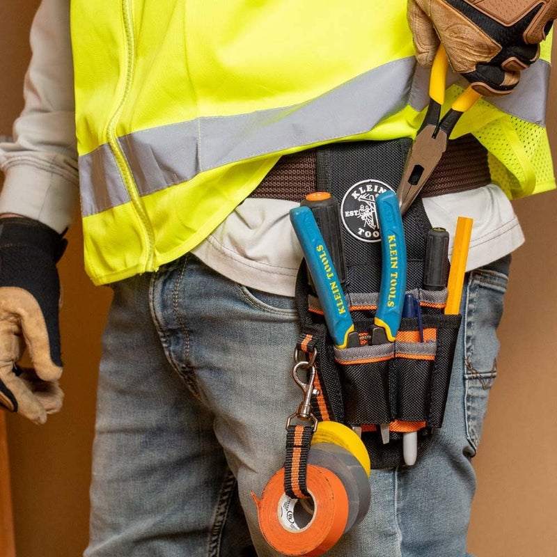 Klein Tools 5240 Tool Pouch, Tradesman Pro Maintenance Tool Pouch with 9 Pockets, Tape Thong, 2-Inch Tunnel Loop, Great Electrician Holster - Image 4