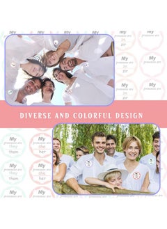 Well Tile 600 Pcs Pronoun Stickers My Pronoun Are Labels Pronouns Name Badges Stickers 1 Inch They Them Gender Identity Labels He Him She Her Name Tag Stickers For Kids Boys Girls Party Conference Planner  - Image 4