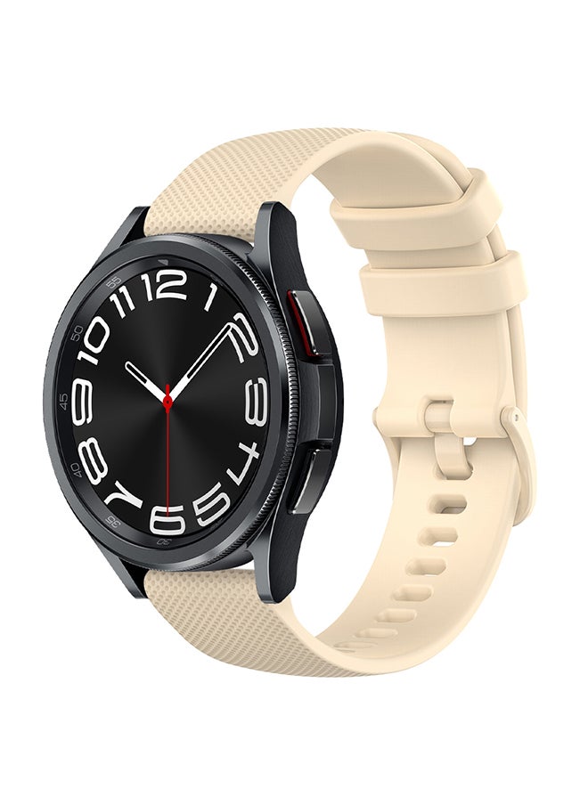 O Ozone Silicone Bands For Samsung Galaxy Watch 3 45mm Galaxy Watch 46mm , 22mm Silicone Sports Replacement Strap with Metal Buckle for Women Men- Beige  - Image 1