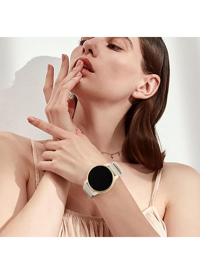 O Ozone Silicone Bands For Samsung Galaxy Watch 3 45mm Galaxy Watch 46mm , 22mm Silicone Sports Replacement Strap with Metal Buckle for Women Men- Beige  - Image 5
