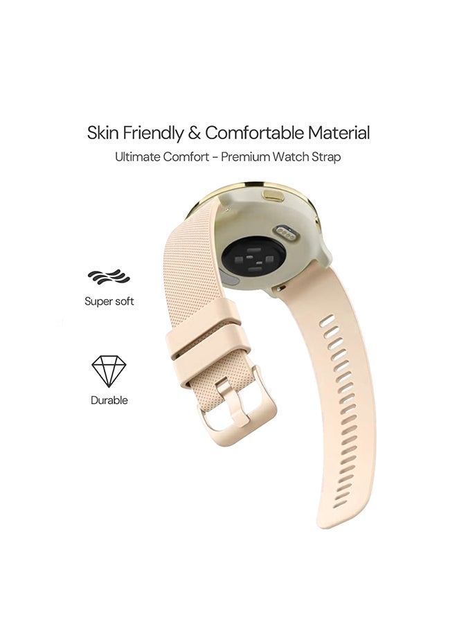 O Ozone Silicone Bands For Samsung Galaxy Watch 3 45mm Galaxy Watch 46mm , 22mm Silicone Sports Replacement Strap with Metal Buckle for Women Men- Beige  - Image 3