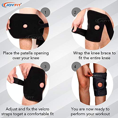 Joyfit Knee Cap pair for Knee Pain, Gym, Sports, Running Knee Support (Black) - Image 5