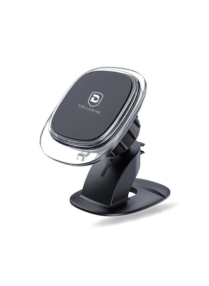 DELONE حامل الهاتف المغناطيسي للسيارة ديلون: شفاف، تركيب متعدد الاستخدامات للوحة القيادة أو الكونسول - Image 1