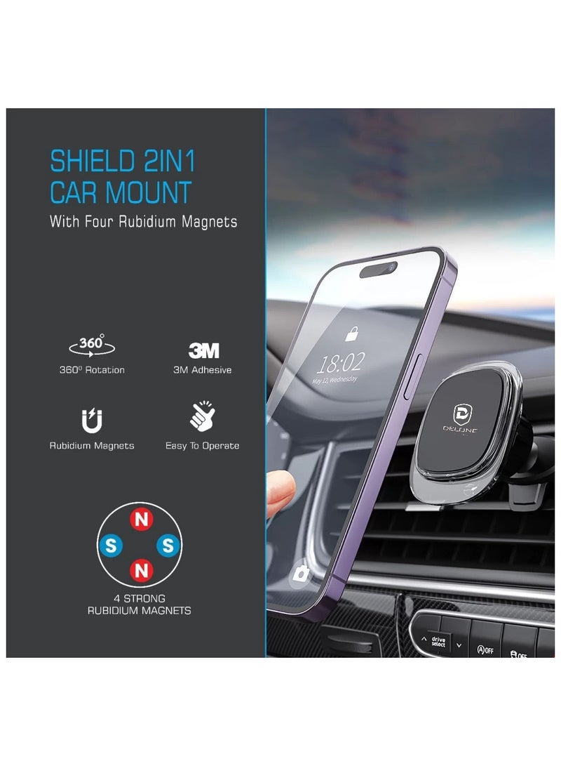 DELONE حامل الهاتف المغناطيسي للسيارة ديلون: شفاف، تركيب متعدد الاستخدامات للوحة القيادة أو الكونسول - Image 3