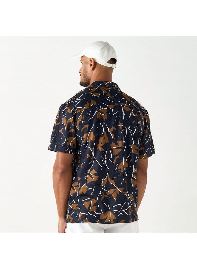 Iconic Iconic All-Over Print Camp Collar Shirt with Short Sleeves  - Image 3