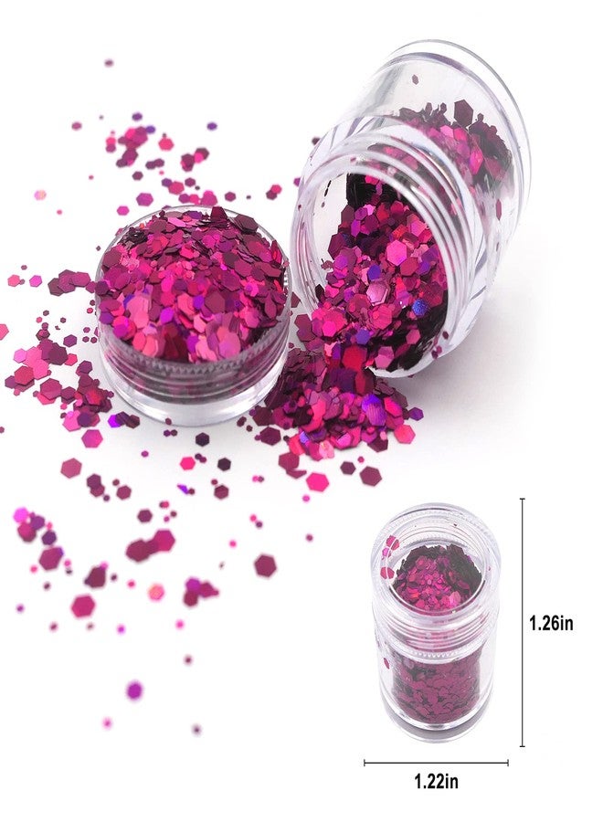 Lifextol 9 Colors Chunky Glitter Sequins 90g Size Mixed Resin Hexagons Crafts Fine Glitter Iridescent DIY Nail Sequins for Face body Makeup Resin Accessories(Mixed Color-B) - Image 3
