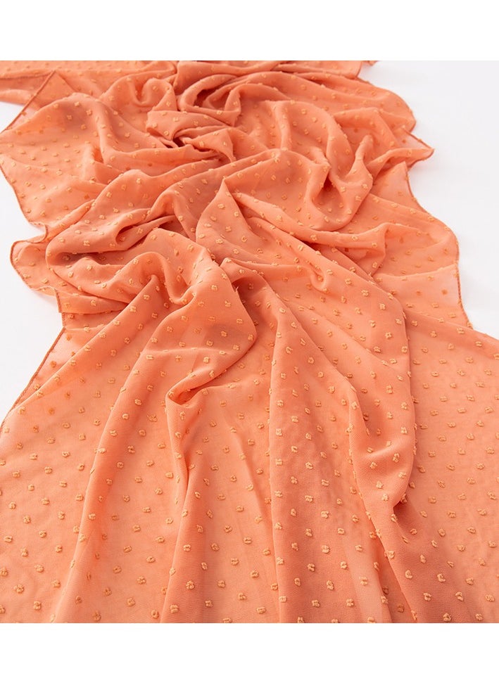 Generic New Muslim Women's Chiffon Ball Scarf Solid Color Headscarf Pearl Chiffon Scarf Shawl  - Image 1
