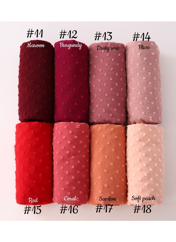 Generic New Muslim Women's Chiffon Ball Scarf Solid Color Headscarf Pearl Chiffon Scarf Shawl  - Image 2