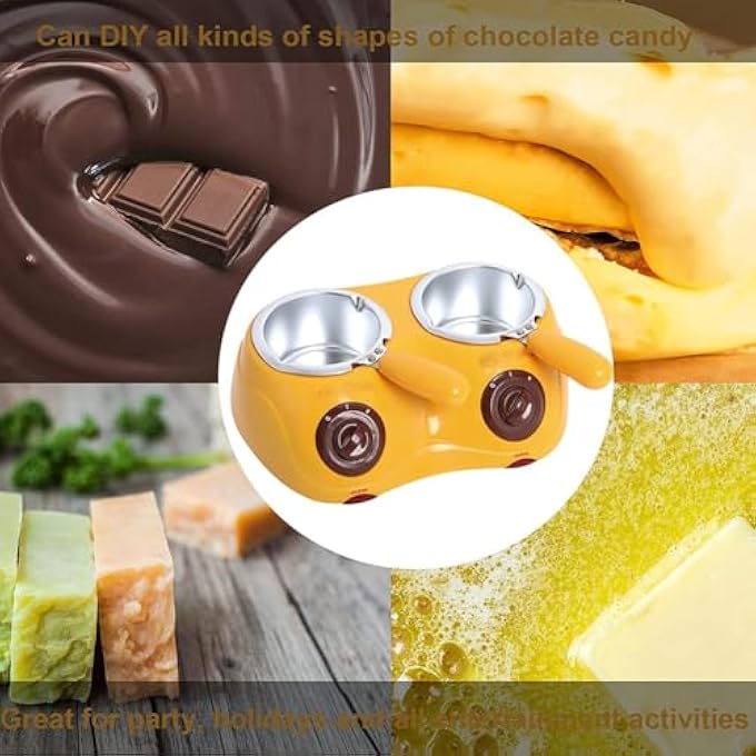 ريحني مجموعة فوندو الشوكولاتة المزدوجة، آلة تسخين الشوكولاتة، وعاء ذوبان الشوكولاتة، فوندو الشوكولاتة الكهربائي، صانع حلوى فوندو صغير مع وعاء ذوبان مزدوج لشوكولاتة الحليب، تشيز باتر كاندي، وردي - Image 5