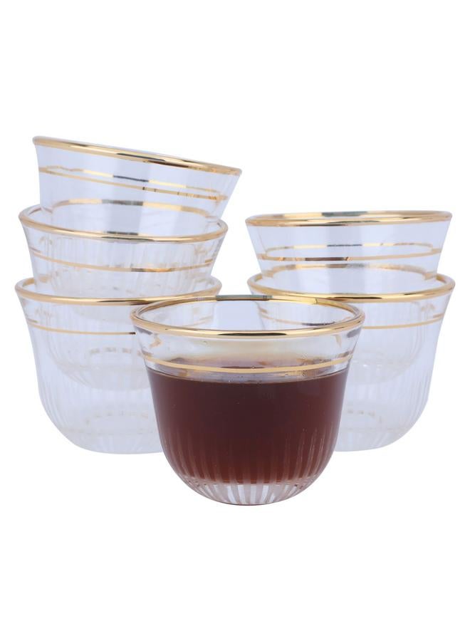 Alsaif Glass Tea Serving Set 26 Pieces Clear White - Image 2