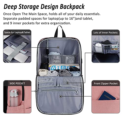 MAXTOP Deep Storage Laptop Backpack with USB Charging Port[Water Resistant] College School Computer Bookbag Fits 17 Inch Laptop - Image 2