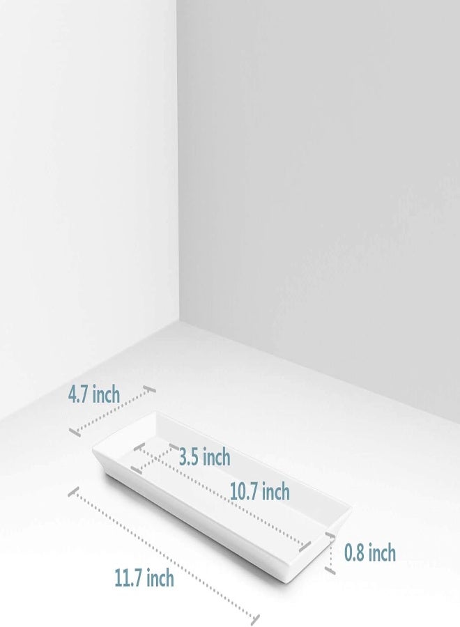AKDC Sweese 701.000 White Rectangular Platter, Porcelain Serving Plate For Parties - 11.7 Inch - Image 4