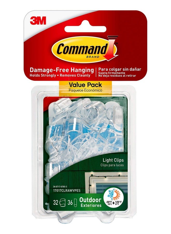 Command 17017Clrawvpes Outdoor Light Clips 32 Clips 36 Strips  - Image 1