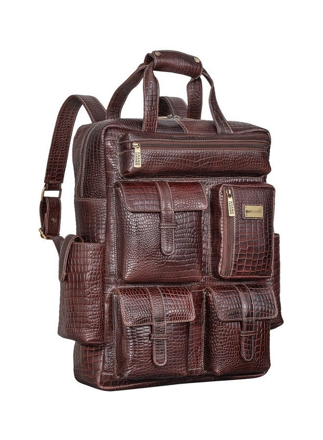 BRAND LEATHER Luxury Top Grain Genuine Leather Unisex Backpack - Image 1