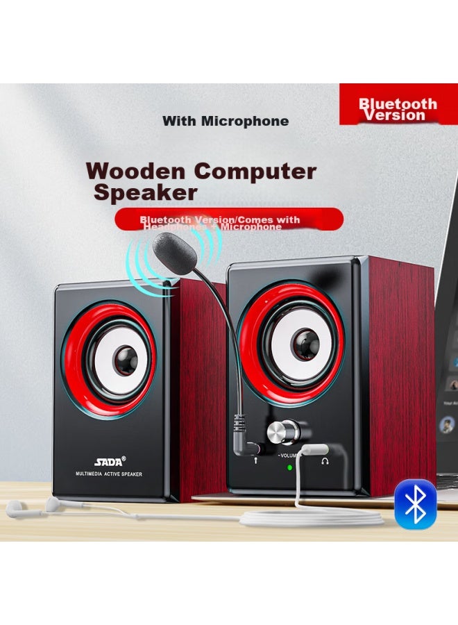 SADA Computer Speakers For Laptop And Desktop, Small Home Speakers, Wired Usb Multimedia Subwoofer Amplifier, 2.0 Channel Wired High Volume V-122 - Image 1