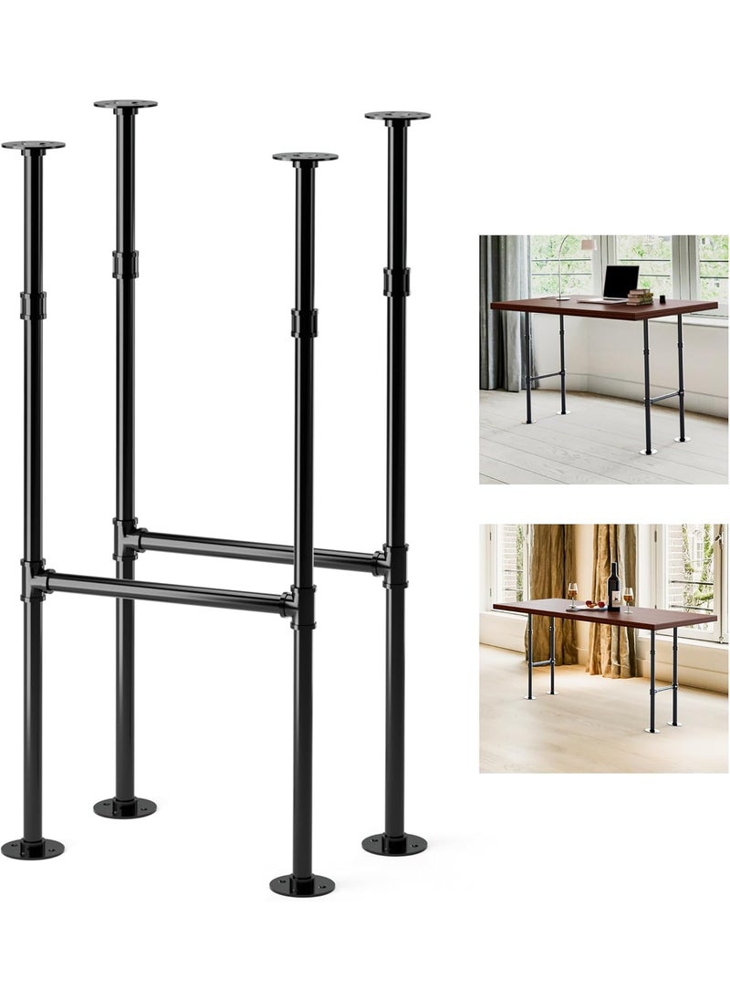 Yes4All Yes4All 38 Inches Metal Table Legs Industrial Pipe Counter Bar Height Table Legs Desk Legs for DIY Dining Table Workbench Replacement H Shape Parts with Gloss Black Powder Coating  Set of 2  - Image 1