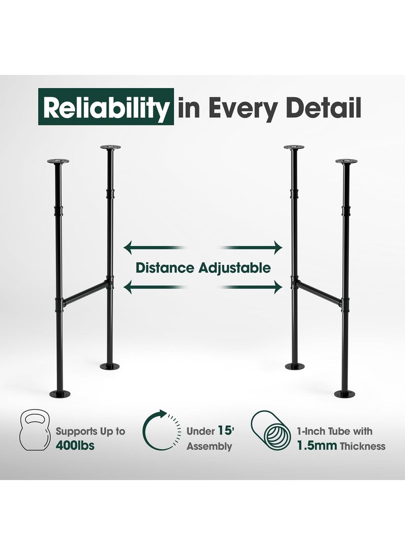 Yes4All Yes4All 38 Inches Metal Table Legs Industrial Pipe Counter Bar Height Table Legs Desk Legs for DIY Dining Table Workbench Replacement H Shape Parts with Gloss Black Powder Coating  Set of 2  - Image 4