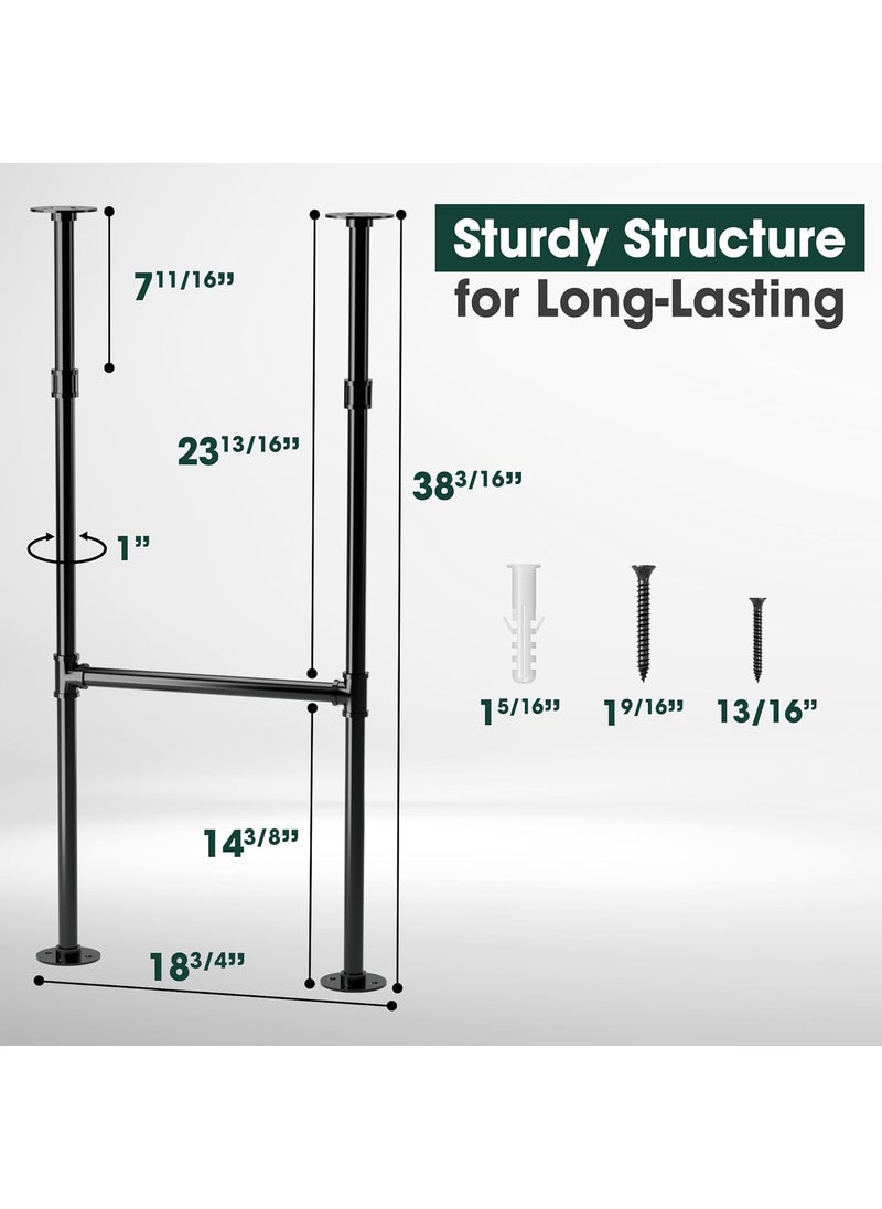 Yes4All Yes4All 38 Inches Metal Table Legs Industrial Pipe Counter Bar Height Table Legs Desk Legs for DIY Dining Table Workbench Replacement H Shape Parts with Gloss Black Powder Coating  Set of 2  - Image 2
