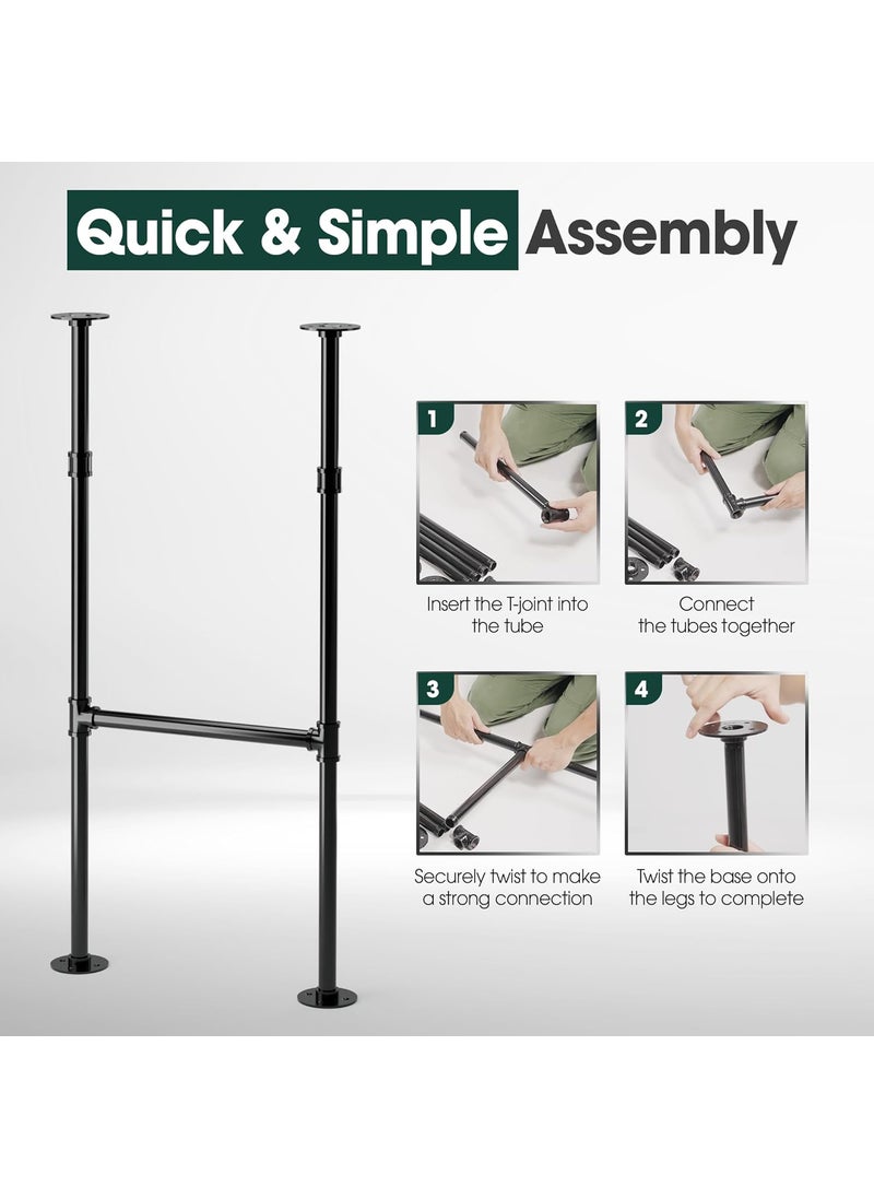 Yes4All Yes4All 38 Inches Metal Table Legs Industrial Pipe Counter Bar Height Table Legs Desk Legs for DIY Dining Table Workbench Replacement H Shape Parts with Gloss Black Powder Coating  Set of 2  - Image 5