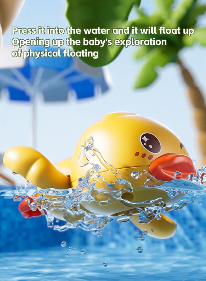 مجموعة ألعاب حمام للأطفال الصغار، 3 ألوان من البط السباحة، مجموعة حمام الطفل وألعاب المياه، حمام سباحة مع دش وبط ألعاب للأطفال - Image 5