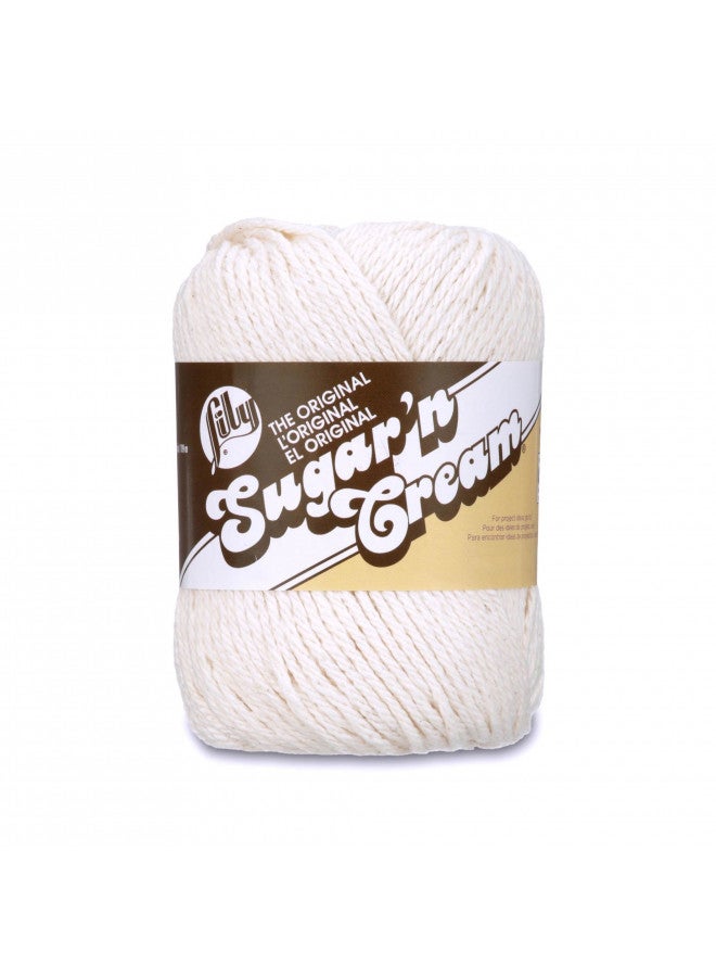 Lily Sugar 'N Cream The Original Solid Yarn, 2.5oz, Medium 4 Gauge, 100% Cotton - Ecru - Machine Wash & Dry - Image 1