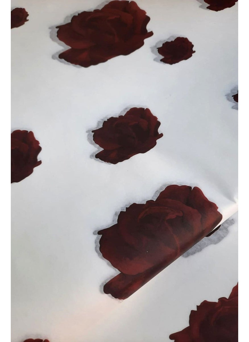 Emtory Home - Burgundy Rose Lux Pelur Paper - Gift Wrap - Packaging Pelur Paper - Gift Wrap - 10 Pieces - 50X70 - Image 1