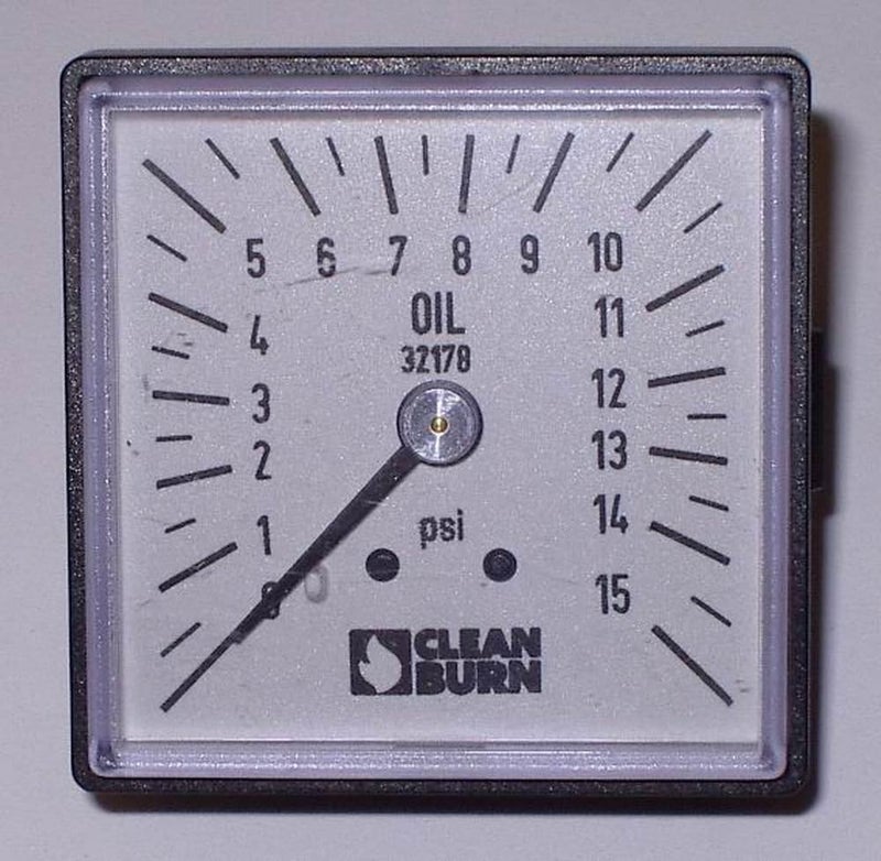 32178 Square Oil Gauge 0-15 for Clean Burn CB 500 Series Burners