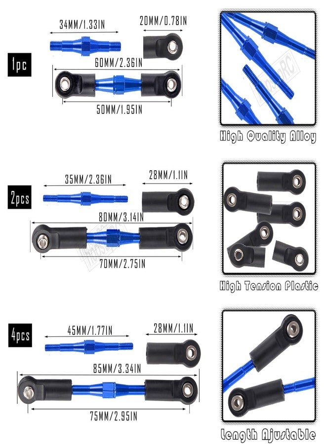 hopsupRC RC Adjustable Turnbuckles Upgrades Part for 1/10 Slash/Rustler/Stampede/Bandit VXL 2WD, Adjustable Turnbuckles Camber Links Toe Link,Navy Blue（7PCS - Image 5