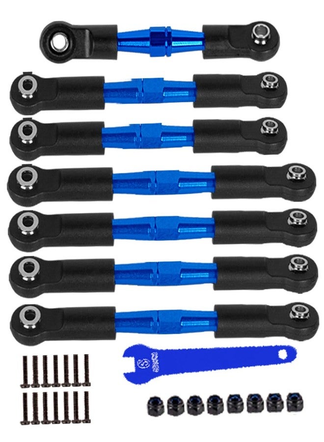 hopsupRC RC Adjustable Turnbuckles Upgrades Part for 1/10 Slash/Rustler/Stampede/Bandit VXL 2WD, Adjustable Turnbuckles Camber Links Toe Link,Navy Blue（7PCS - Image 1