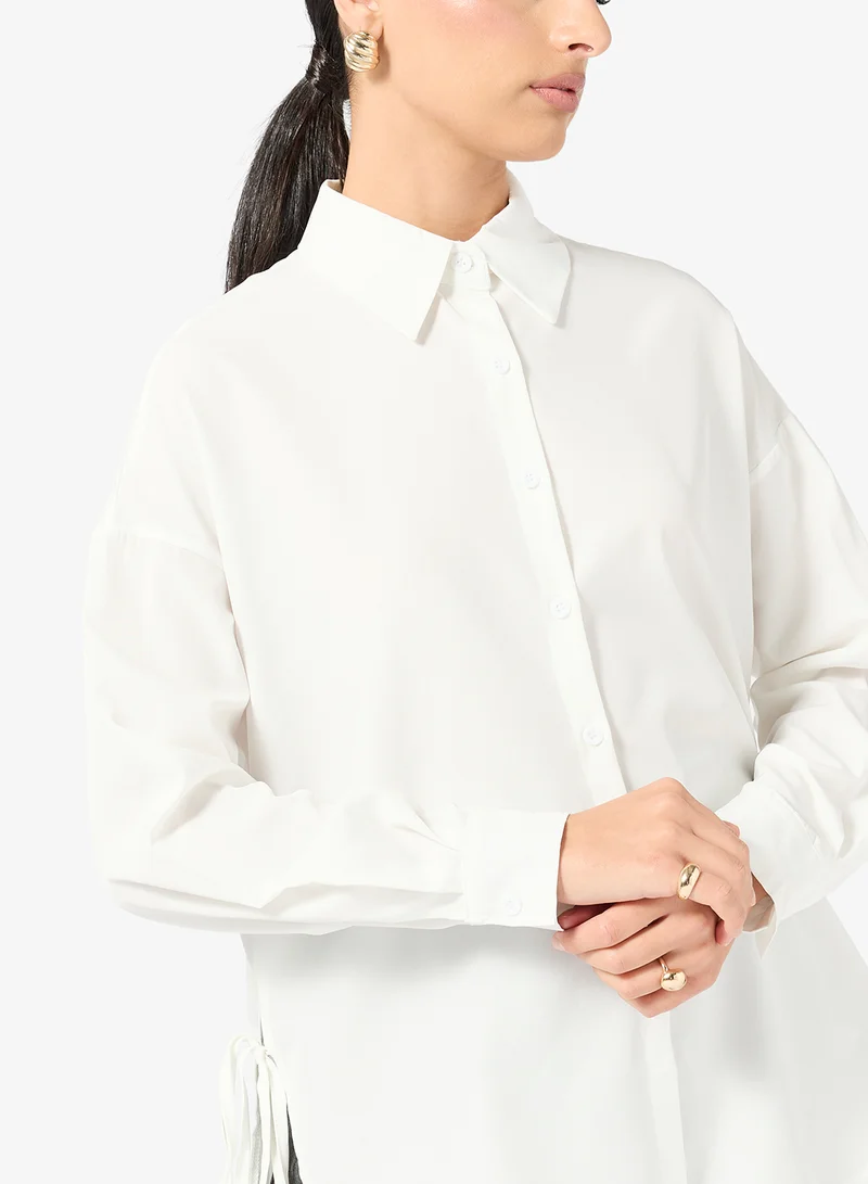 ELLA Button Down Shirt With Side Tie Up