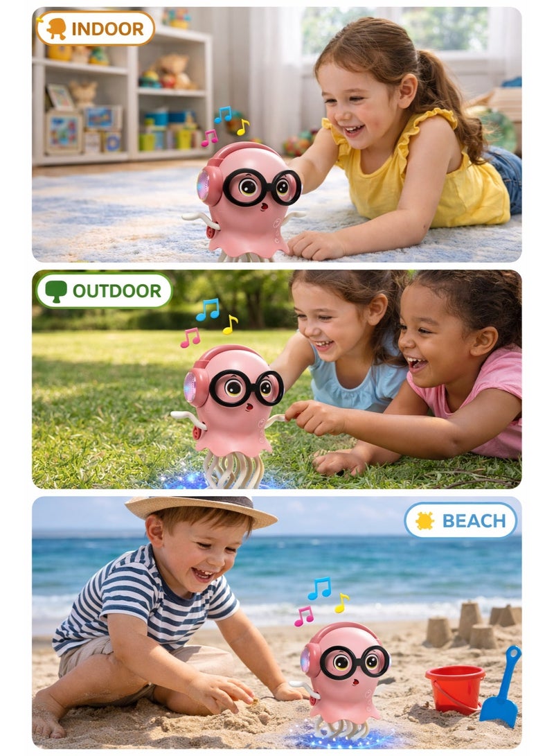 Jellyfish Bump & Go Musical Toy for Kids – Light Up Dancing Octopus Toy with Music, Automatic Obstacle Avoidance, Educational Interactive Toy for Toddlers Boys & Girls - Image 3