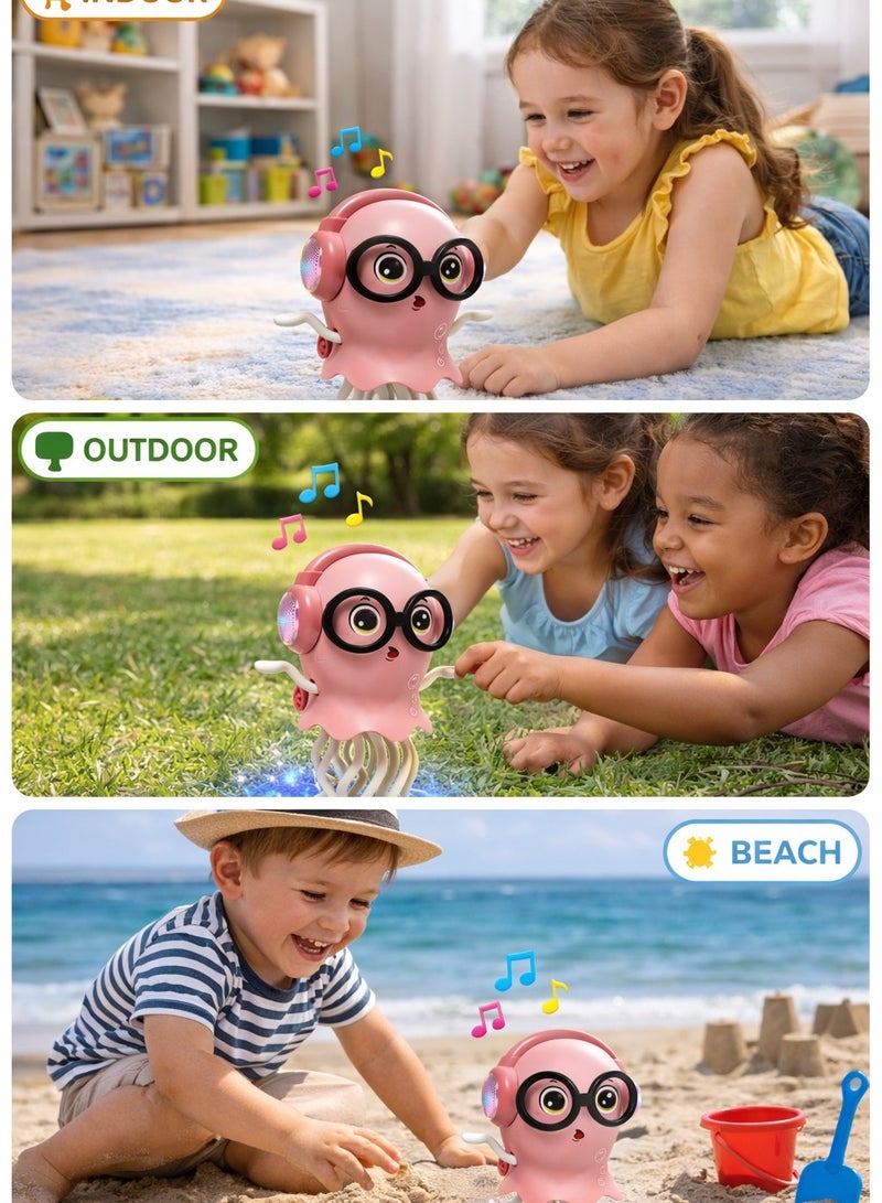 Jellyfish Bump & Go Musical Toy for Kids – Light Up Dancing Octopus Toy with Music, Automatic Obstacle Avoidance, Educational Interactive Toy for Toddlers Boys & Girls - Image 1
