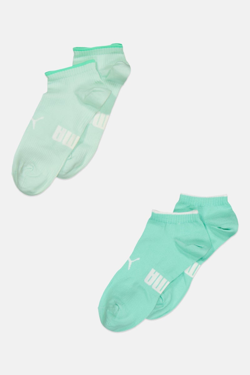 PUMA Women 2 Pair Brand Logo Ankle Socks, Multicolor - Image 1