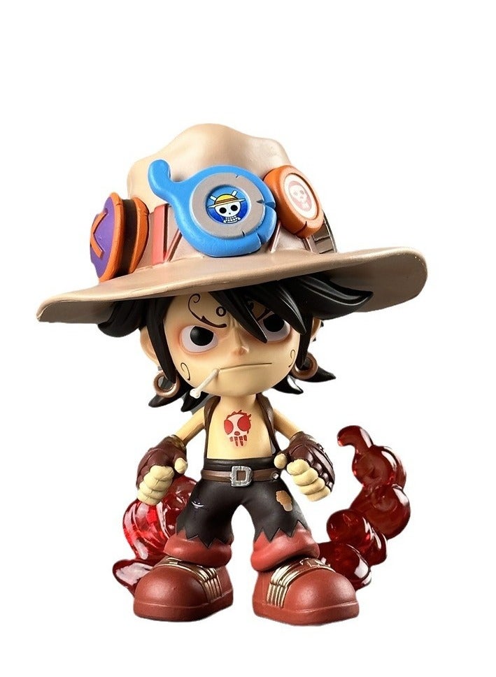 ONE PIECE GK Ultrablue mini Edition Ace Action Figure: Portgas D. Ace Anime Figure Display, Approx. 15CM Height, PVC Material  - Image 1