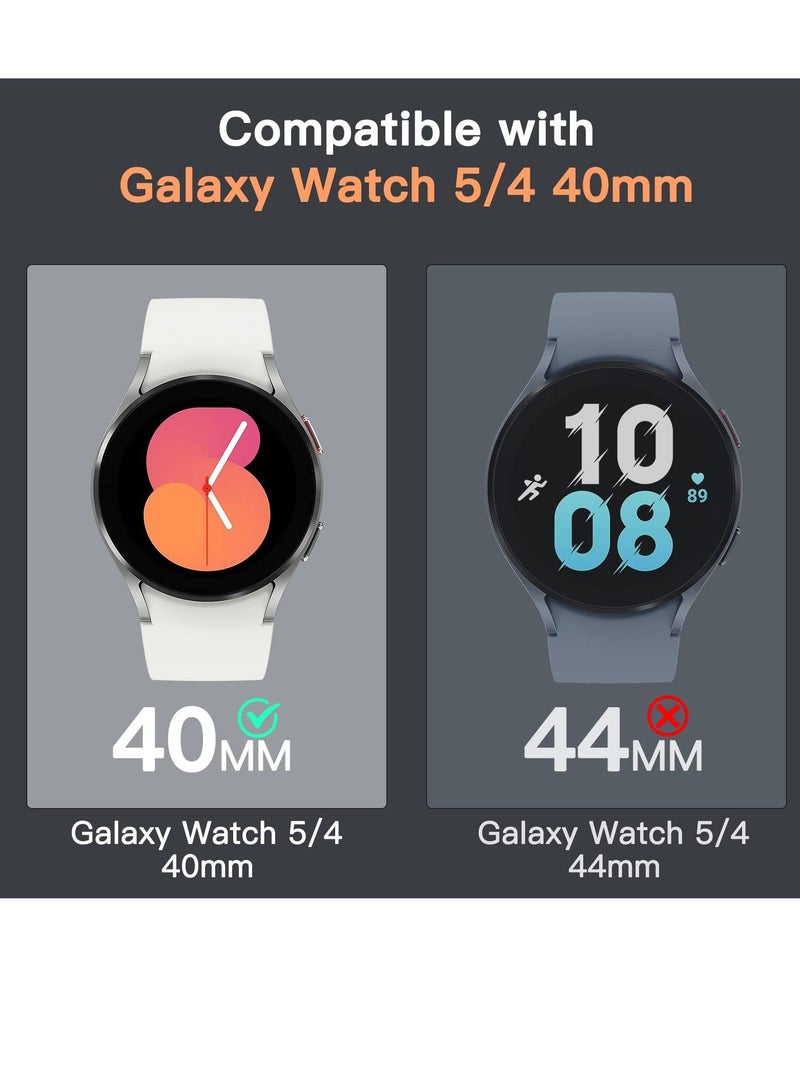 جي تيك واقي شاشة لساعة سامسونج جلاكسي 5/4 40 مم زجاج مقوى 2.5D حافة مستديرة HD شفاف 3 عبوات - Image 3