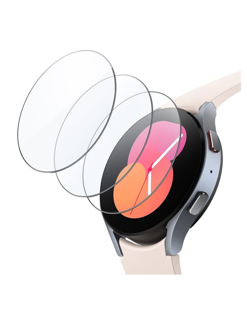 جي تيك واقي شاشة لساعة سامسونج جلاكسي 5/4 40 مم زجاج مقوى 2.5D حافة مستديرة HD شفاف 3 عبوات - Image 1