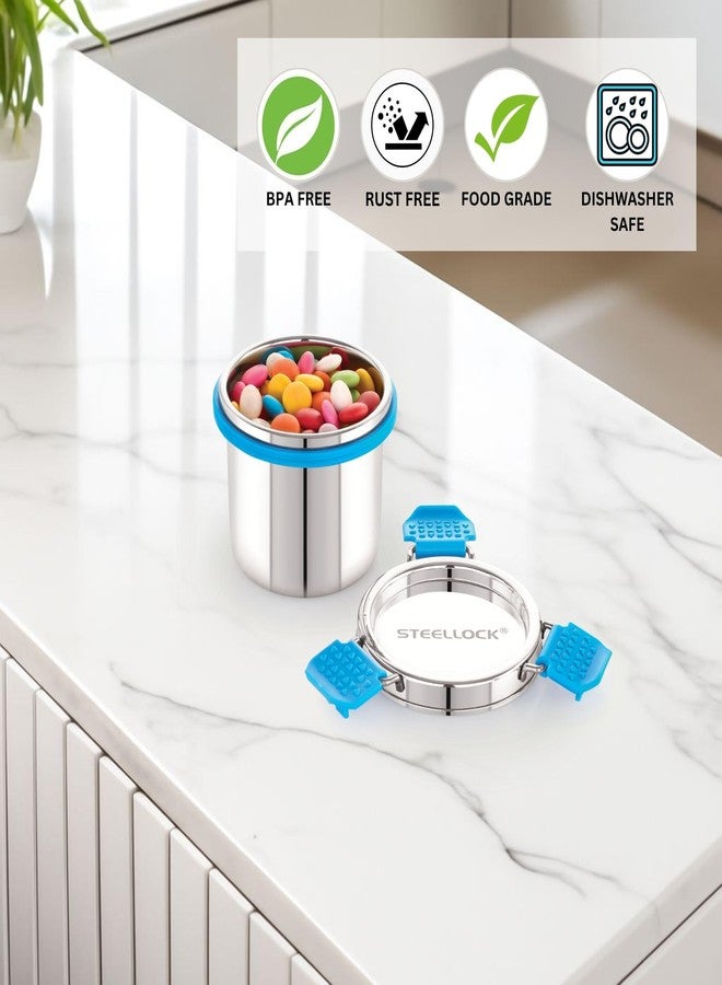 STEELLOCK PRO Stainless Steel Container/Dabba with Steel Lid Airtight for Food Storage, Easy to Carry, Leak Proof and Stackable (SLP-112/200 ML). - Image 5