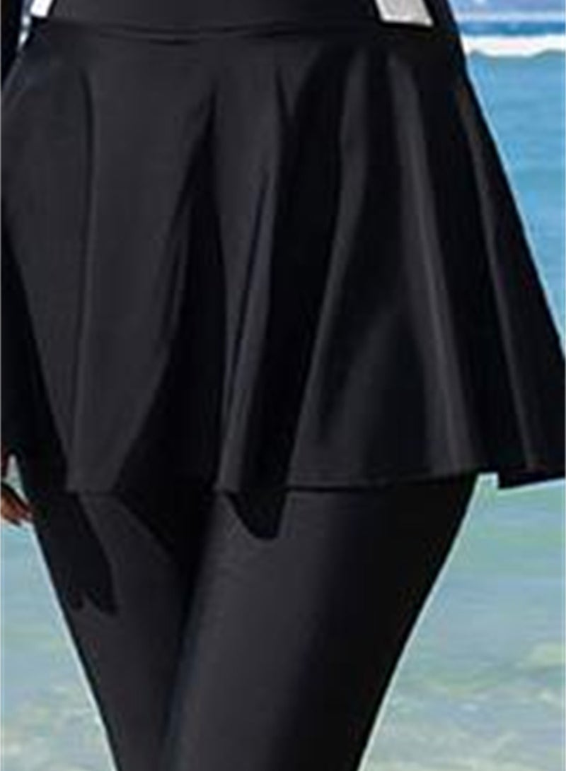 Full body sun protection swimsuit women's one-piece long-sleeved trousers slimming swimsuit set - Image 2