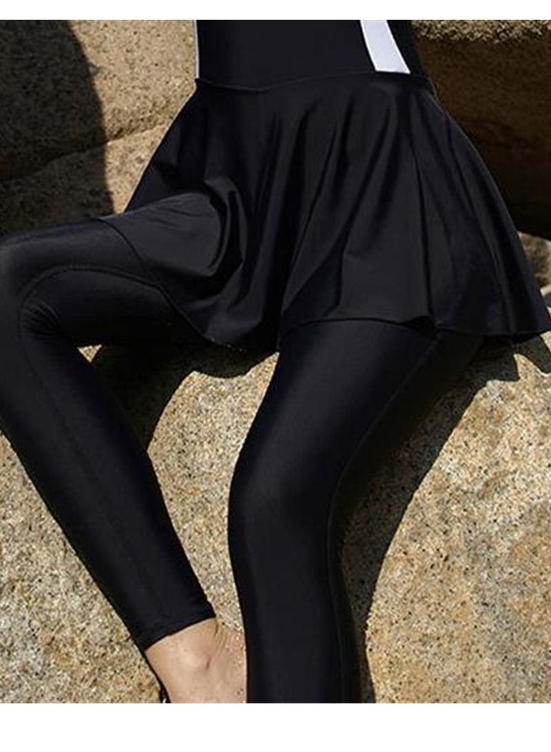 Full body sun protection swimsuit women's one-piece long-sleeved trousers slimming swimsuit set - Image 3